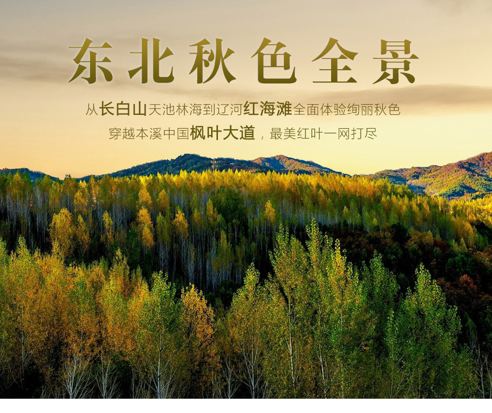 【东北秋色-红海滩+长白山天池】9-10月 长白山天池秋色-望天鹅十五道沟-鸭绿江中朝边境-关门山红叶谷-红海滩风景廊道-锦江木屋村，走中华枫叶之路深度七日游（领略东北秋季五彩斑斓的秋天） - 游侠客2018全新升级：东北小众景美人少秋色，鸭绿江沿线风光+人文一网打尽，辽东醉美红叶观光带。