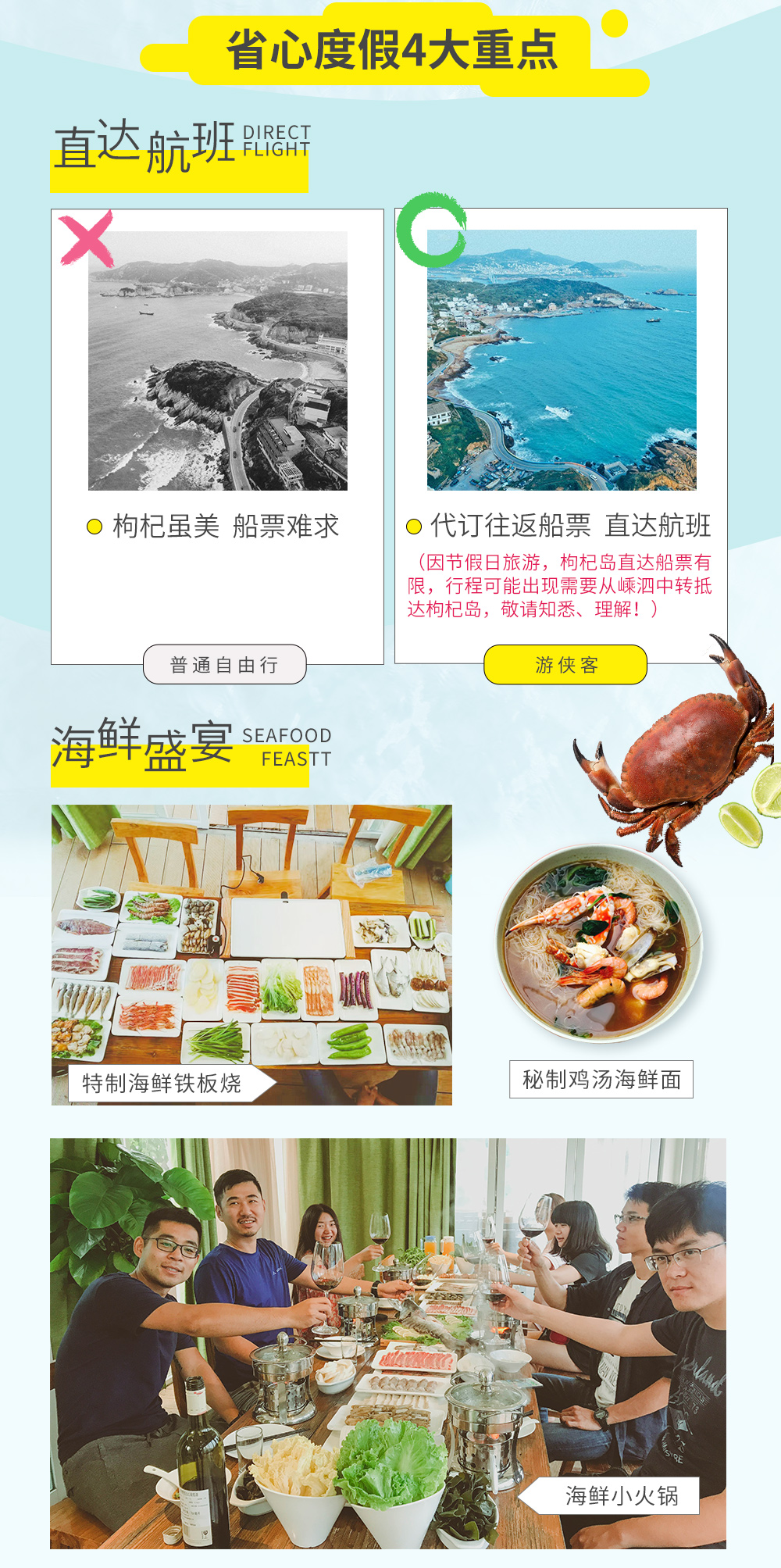【蓝海枸杞岛·2人成行】东方“小希腊”枸杞岛，小众沙滩畅玩/海上牧场日落/游艇海钓/海鲜盛宴/资深管家服务，带你探索宝藏玩法！（3天2晚，码头集合&上门接送&酒店代订） - <枸杞岛>遇见蓝海牧岛，一价全含式度假模式，省时省心
