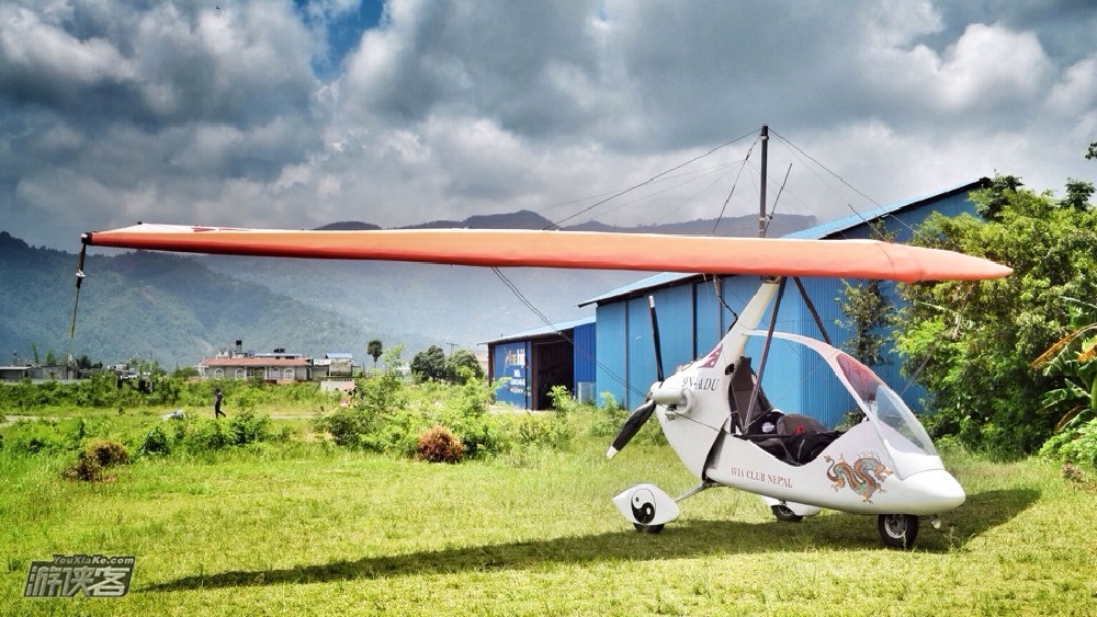 【尼泊尔玩乐 博卡拉滑翔机】落地免签费,三角翼/滑翔翼动力小飞机