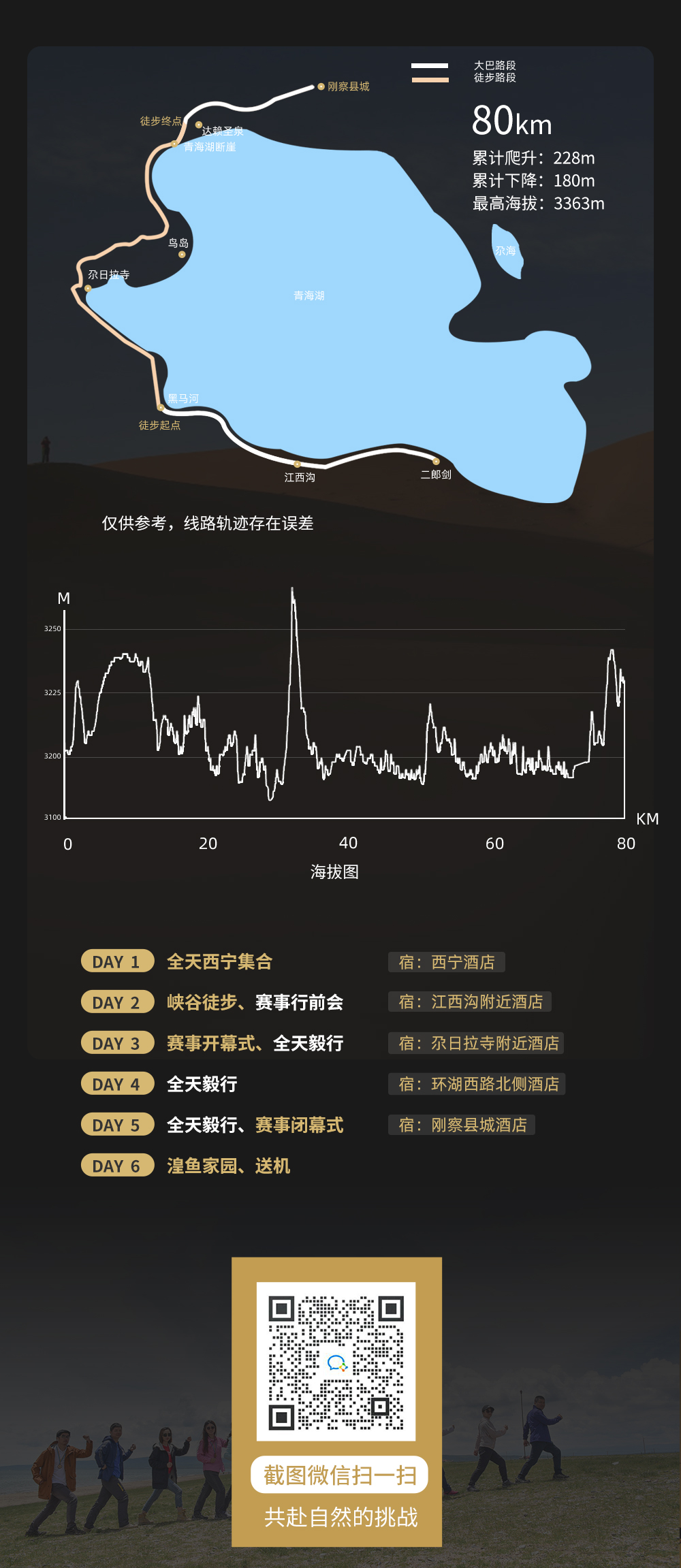 【丈量地球2022中国 · 青海湖站】 9.10-15青海湖徒步，走进高原文明  徒步圣湖祈福，亲临感受“一边是海、一边是沙漠”的独特地理景观 - <丈量地球 · 青海站-80KM，3天3赛段，平均海拔3200M，完赛选手获得奖牌>
