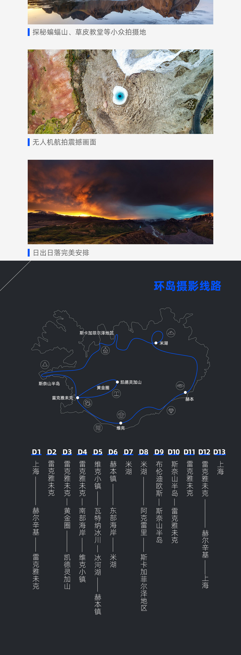 冰岛夏季摄影·极地秘境14日 - 上海往返丨包含团队签证丨鲁冰花开季丨10日环岛行摄丨斯奈山半岛丨草帽山&蝙蝠山日落丨西人岛海鹦鹉丨飞机残骸丨先出发再出片