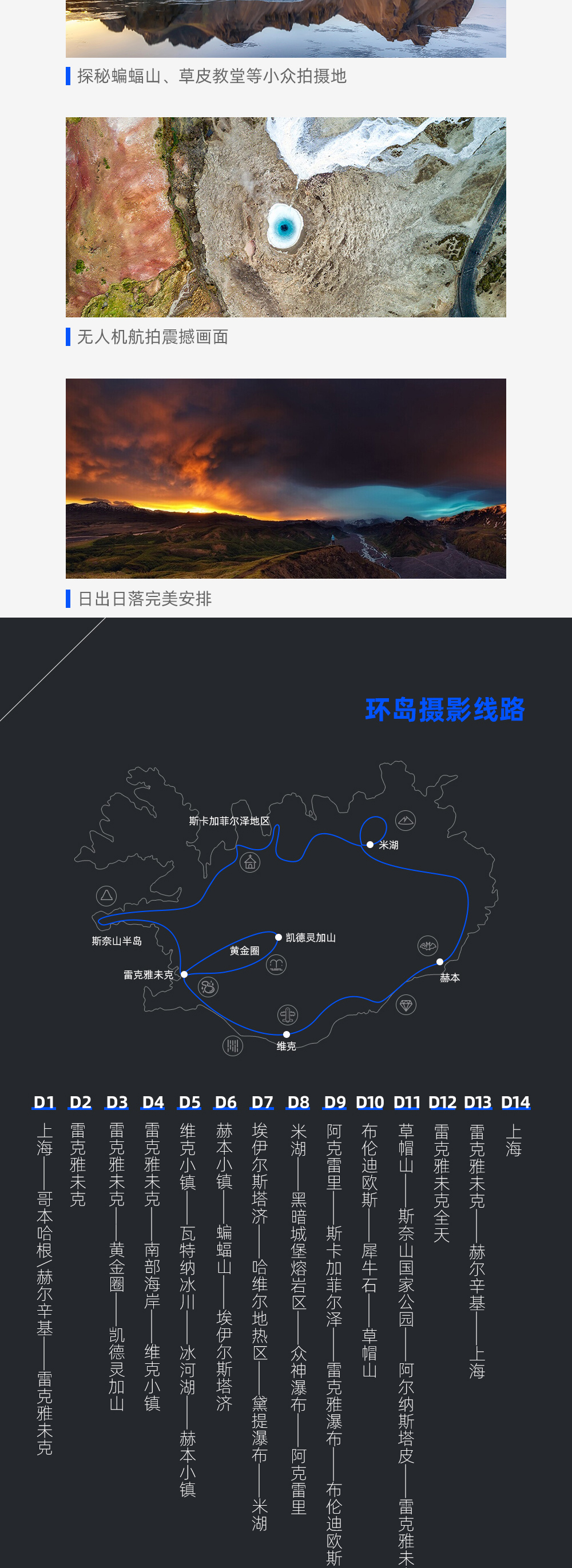 冰岛夏季摄影·极地秘境14日 - 上海往返丨包含团队签证丨鲁冰花开季丨10日环岛行摄丨斯奈山半岛丨草帽山&蝙蝠山日落丨西人岛海鹦鹉丨飞机残骸丨先出发再出片