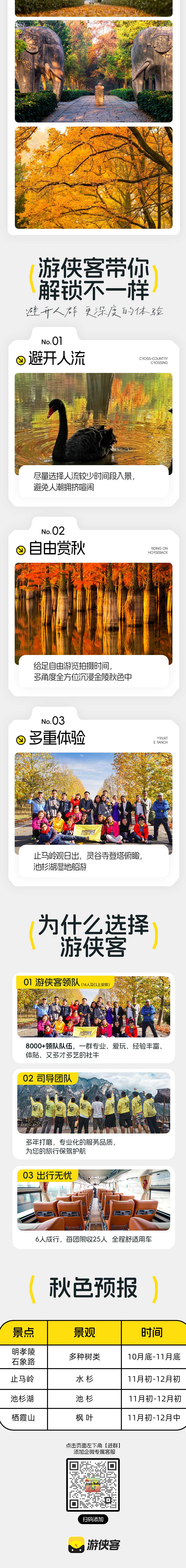 惊艳·金陵秋色 | 4日休闲赏秋之旅 - 私藏隐秘秋色 | 全程住宿精选酒店 | 明孝陵黄金神道-止马岭水杉晨曦-栖霞山红枫林-池杉湖万鸟
