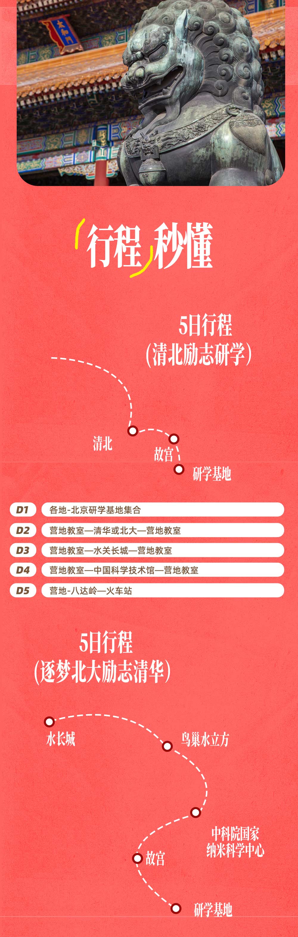 独立营·暑期北京5日丨清北励志研学 - 适合初中生丨激发学习热情丨提升学习能力丨状元导师点评签发丨清北师资授课丨清华或北大参观丨 PBL教学方法丨北京历史文化行