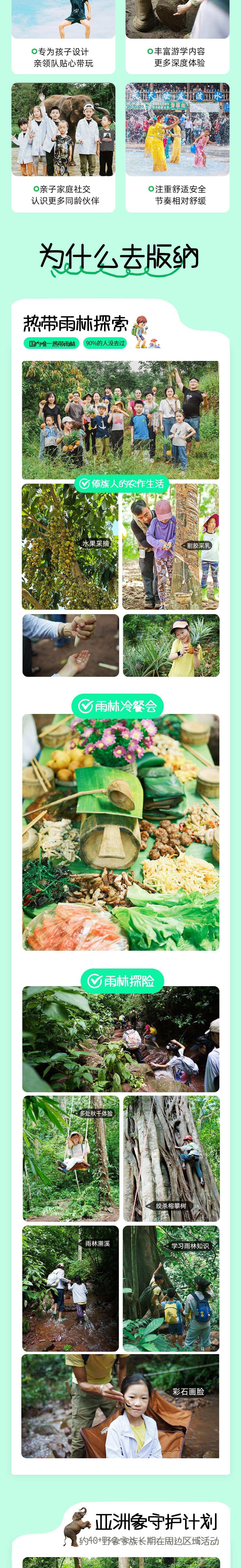 亲子·西双版纳5/7日 | 雨林10+体验，1日跟拍 - 适合3岁+儿童 | 云南中科院植物园（含夜游） | 傣族园泼水节 | 野象谷牧象 | 热带雨林攀树溯溪 | 7日套餐含普洱小熊猫庄园和景迈山